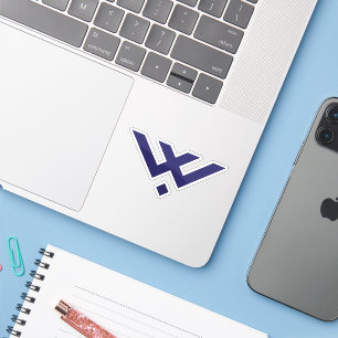 Sticker Monogramme de lettre W moderne et minimal bleu