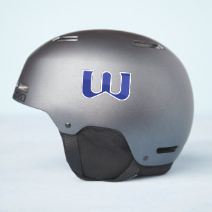 Sticker Monogramme de lettre W moderne et minimal bleu
