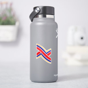 Sticker Monogramme de lettre X rouge bleu jaune