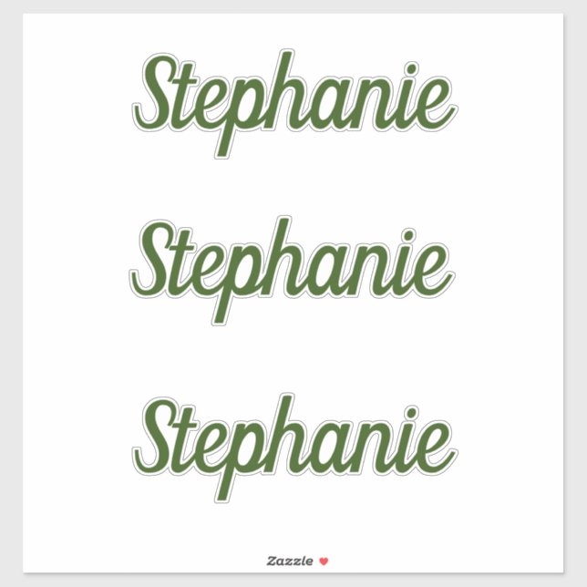 Sticker Monogramme de nom forêt verte bébé shower Annivers (Feuille)