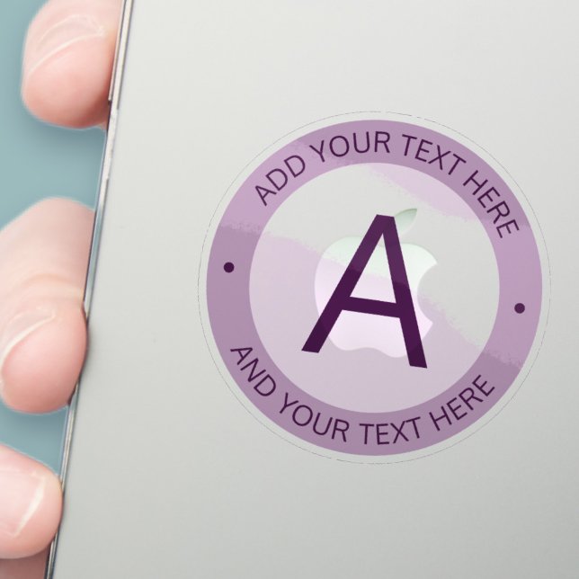 Sticker Monogramme de style logo moderne | Violet transpar (Créateur téléchargé)