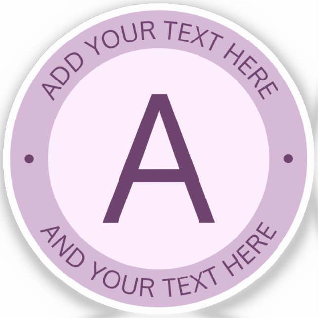 Sticker Monogramme de style logo moderne | Violet transpar (Recto)