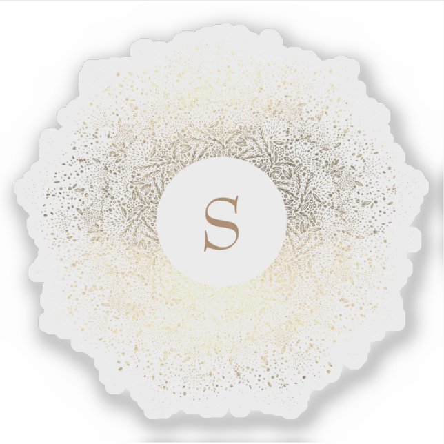 Sticker Monogramme d'étincelle d'or (Devant)