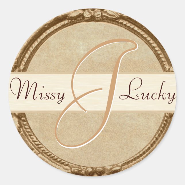 Sticker Monogramme d'or/Sceau (Devant)