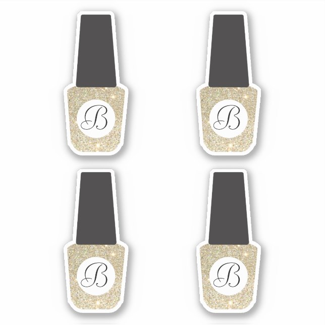 Sticker Monogramme du salon de ongles sur Parties scintill (Devant)