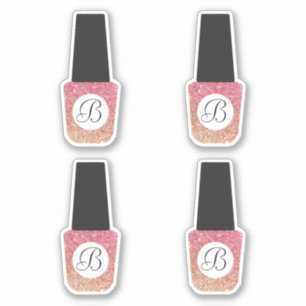 Sticker Monogramme du salon de ongles sur Parties scintill