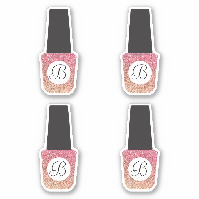 Sticker Monogramme du salon de ongles sur Parties scintill (Devant)