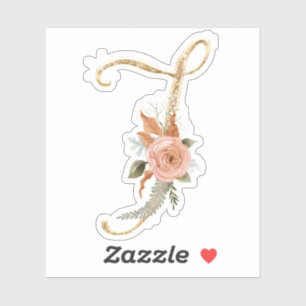 Sticker Monogramme Initial J Gold Parties scintillant Peon