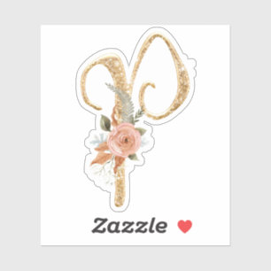Sticker Monogramme Initial P Gold Parties scintillant Peon