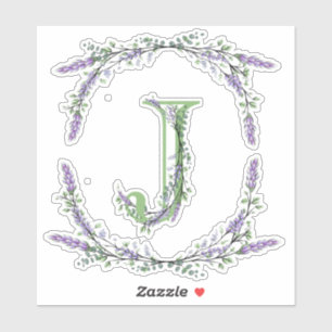 Sticker Monogramme J Lavender Eucalyptus