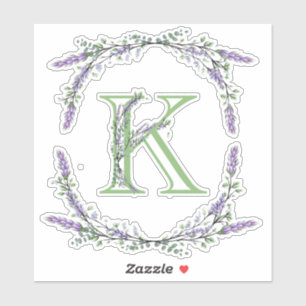 Sticker Monogramme K Lavande Eucalyptus
