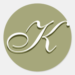 Sticker Monogramme K Pale Green