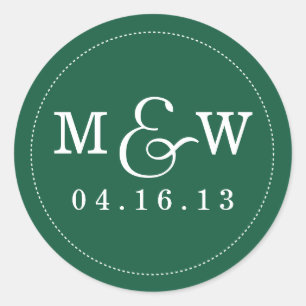 Sticker Monogramme Mariage de charme Emerald Green