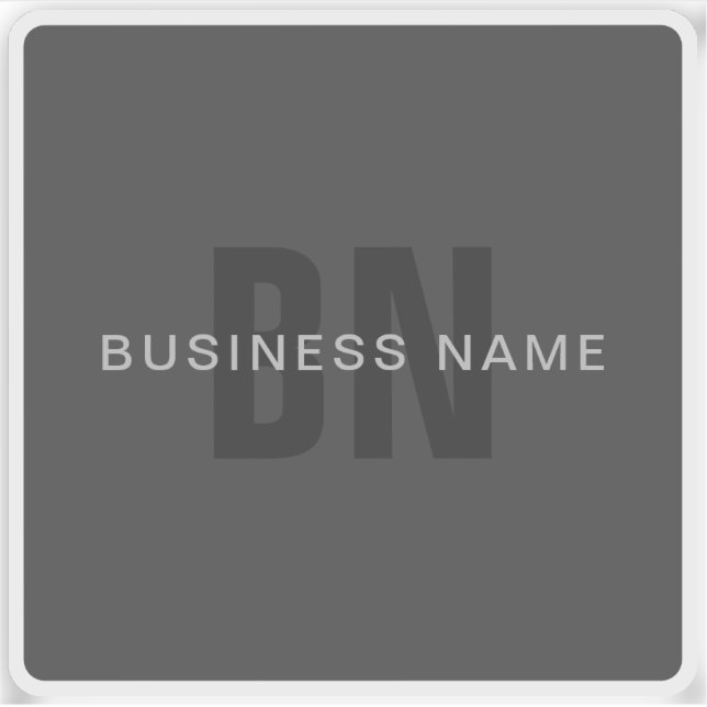 Sticker Monogramme moderne gris foncé modifiable Modèle de (Devant)