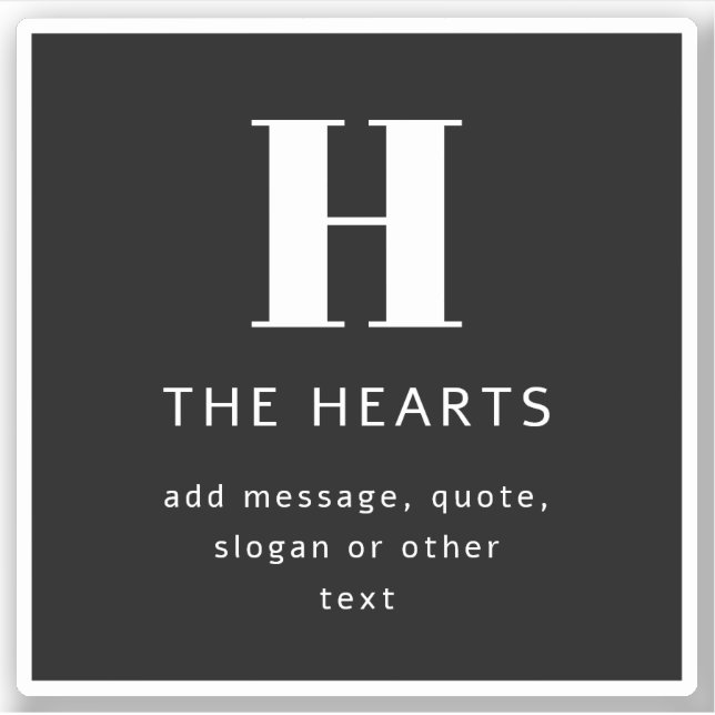 Sticker Monogramme moderne modifiable Nom et message | Noi (Devant)