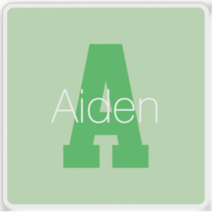 Sticker Monogramme moderne   Pale & Kelly Green