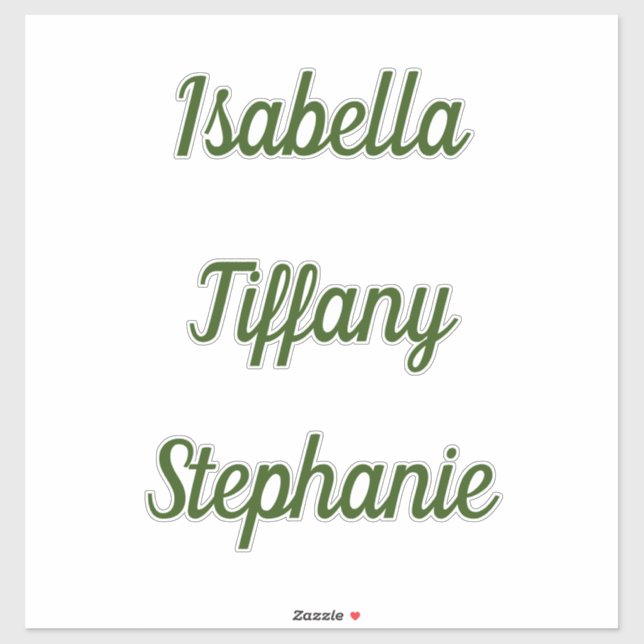 Sticker Monogramme Nom Vert Forêt Baby Shower Anniversaire (Feuille)
