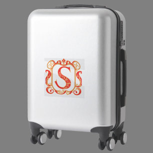 Sticker Monogramme ornemental antique - capital S