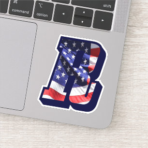 Sticker Monogramme R American Flag LETTRE R INITIALE USA