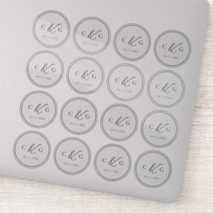 Sticker Monogramme simple et élégant Mariage moderne trans