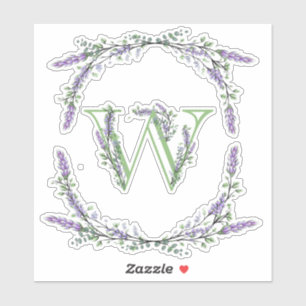 Sticker Monogramme W Lavender Eucalyptus