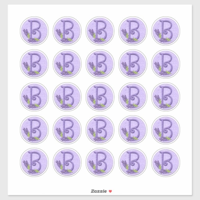 Sticker Monogrammes Lavande Style Felt (Feuille)