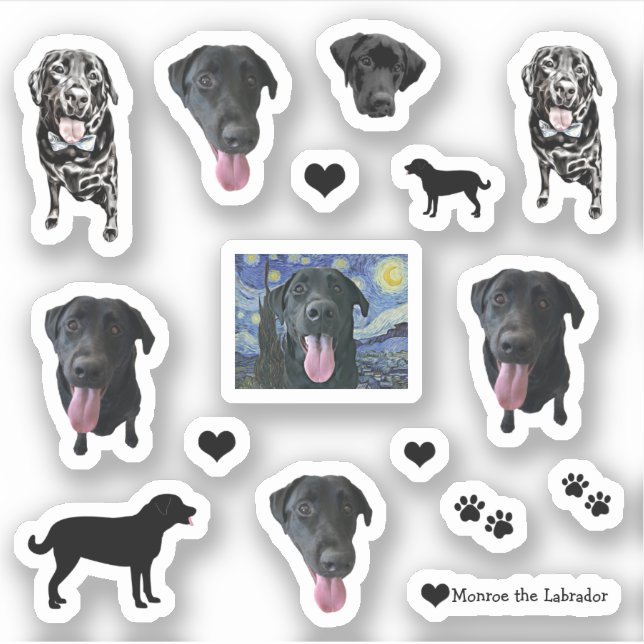 Sticker Monroe, le chien drôle du Labrador (Devant)