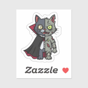 Sticker Monster Kitty Mashup - Demi-Vampire, Demi-Zombie