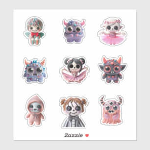 Sticker monster modeling clay colorful 