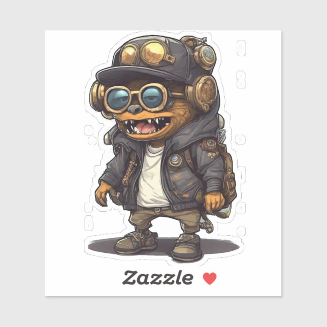 Sticker Monster Punk Steam Cute (Feuille)