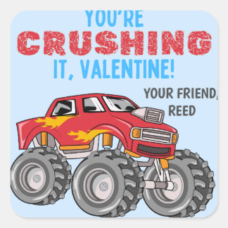 Sticker Monster Truck Valentines