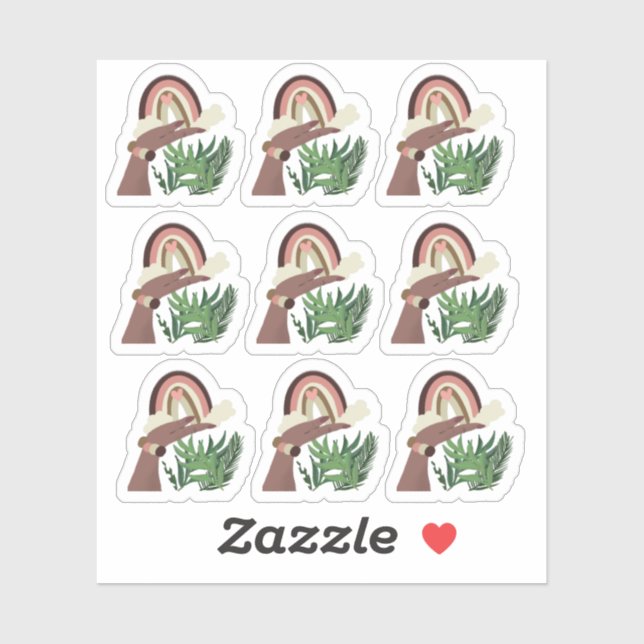 Sticker Monstera Arc-en-ciel Bohémienne Féminine  (Feuille)