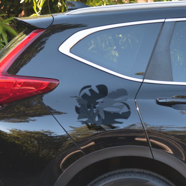 Sticker Monstera plante feuille Décal voiture (Coté voiture)