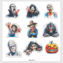 Monstre Halloween 9 caractères Déplaisants de viny