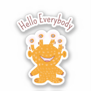Sticker Monstre orange