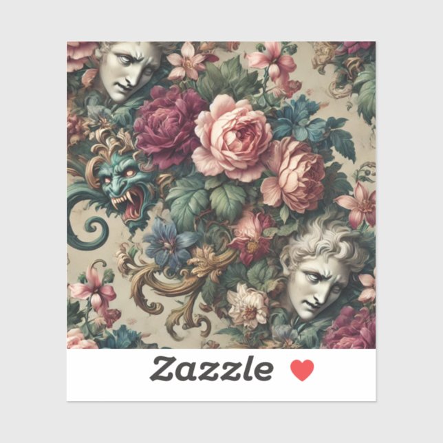 Sticker Monstres entre hommes - gothique baroque (Feuille)