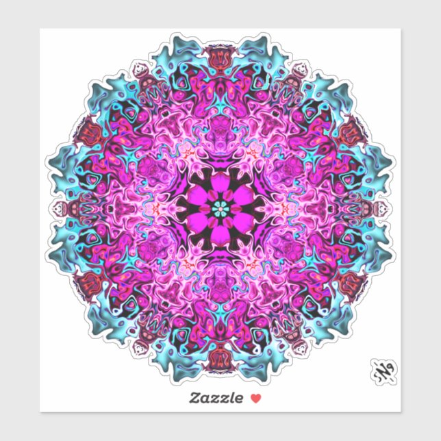 Sticker Monstres & une fleur (motif abstrait) v1.1 (Feuille)