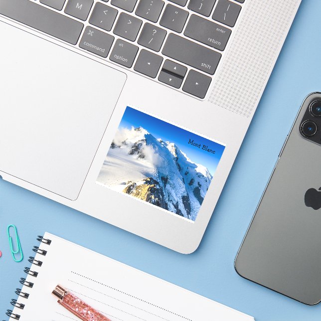 Sticker Mont Blanc (Ordinateur portable avec iPhone)