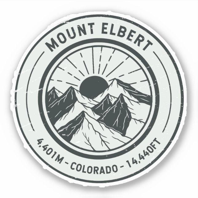 Sticker Mont Elbert Colorado Voyage Randonnée Ski (Devant)