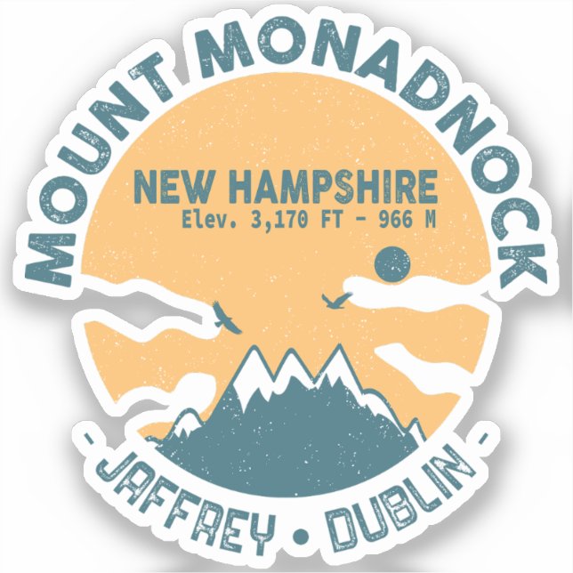 Sticker Mont Monadnock New Hampshire Souvenirs Vintages (Recto)
