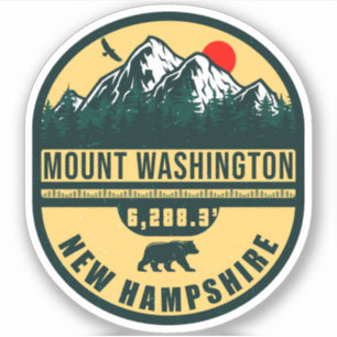 Sticker Mont Washington Nh Retro Sunset Souvenirs 80s