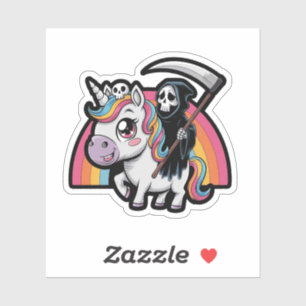 Sticker Montage du crâne Unicorn
