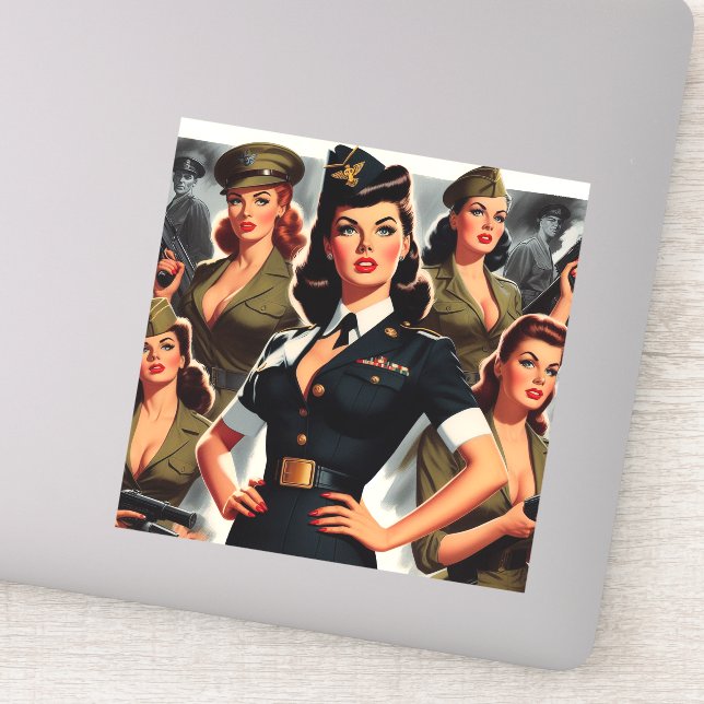Sticker Montage militaire vintage (Détail)