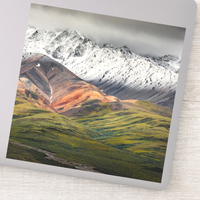 Sticker Montagne polychrome, Denali NP, Alaska (Détail)