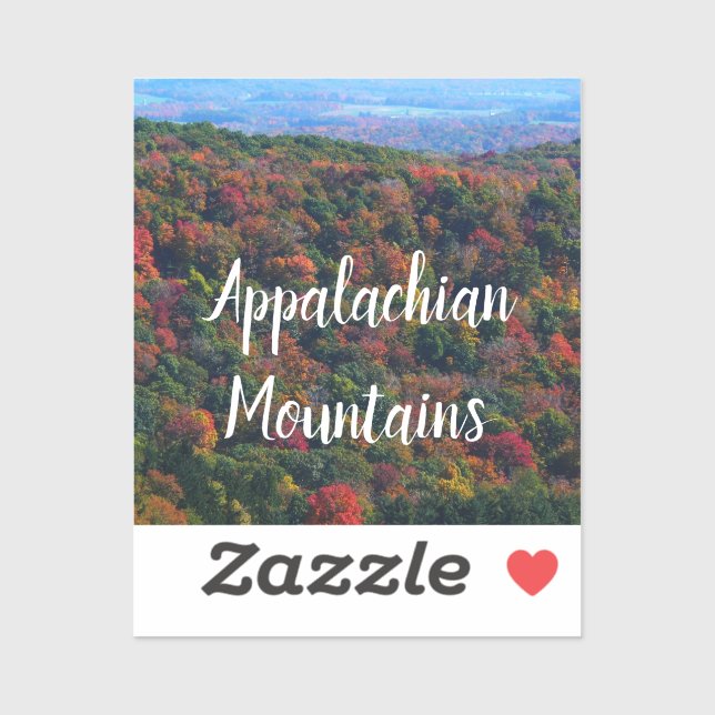 Sticker Montagnes des Appalaches à l'automne (Feuille)