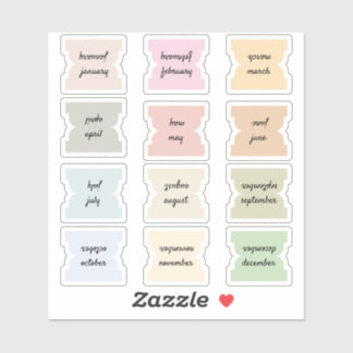 Sticker Monthly Script Index Tabs Journal Divider Marks
