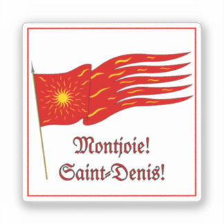 Sticker Montjoie! Saint-Denis! Red Oriflamme with Sun