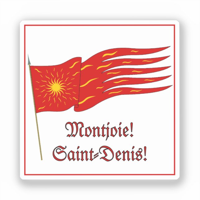 Sticker Montjoie! Saint-Denis! Red Oriflamme with Sun (Recto)