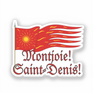 Sticker Montjoie! Saint-Denis! Red Oriflamme with Sun