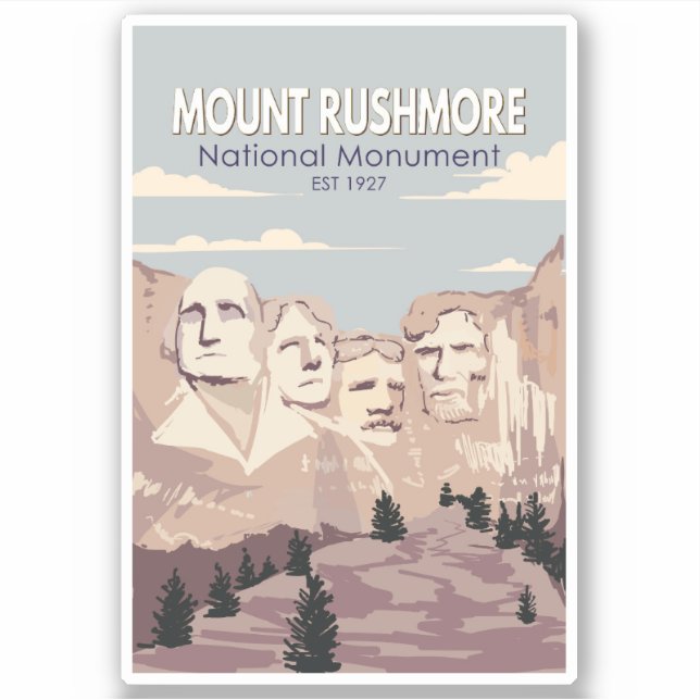 Sticker Monument national du Mont Rushmore Dakota du Sud (Devant)